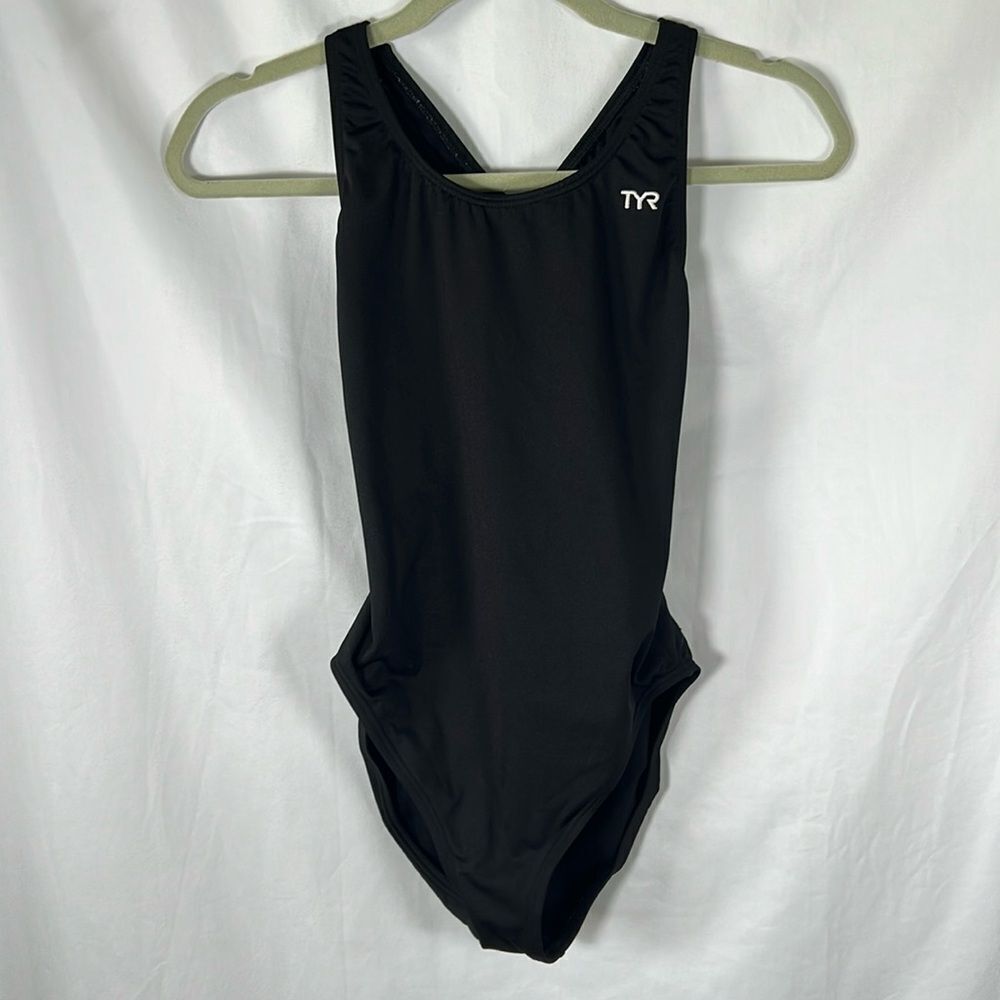 Tyr Racer Back One Piece Swimsuit size 36 Black